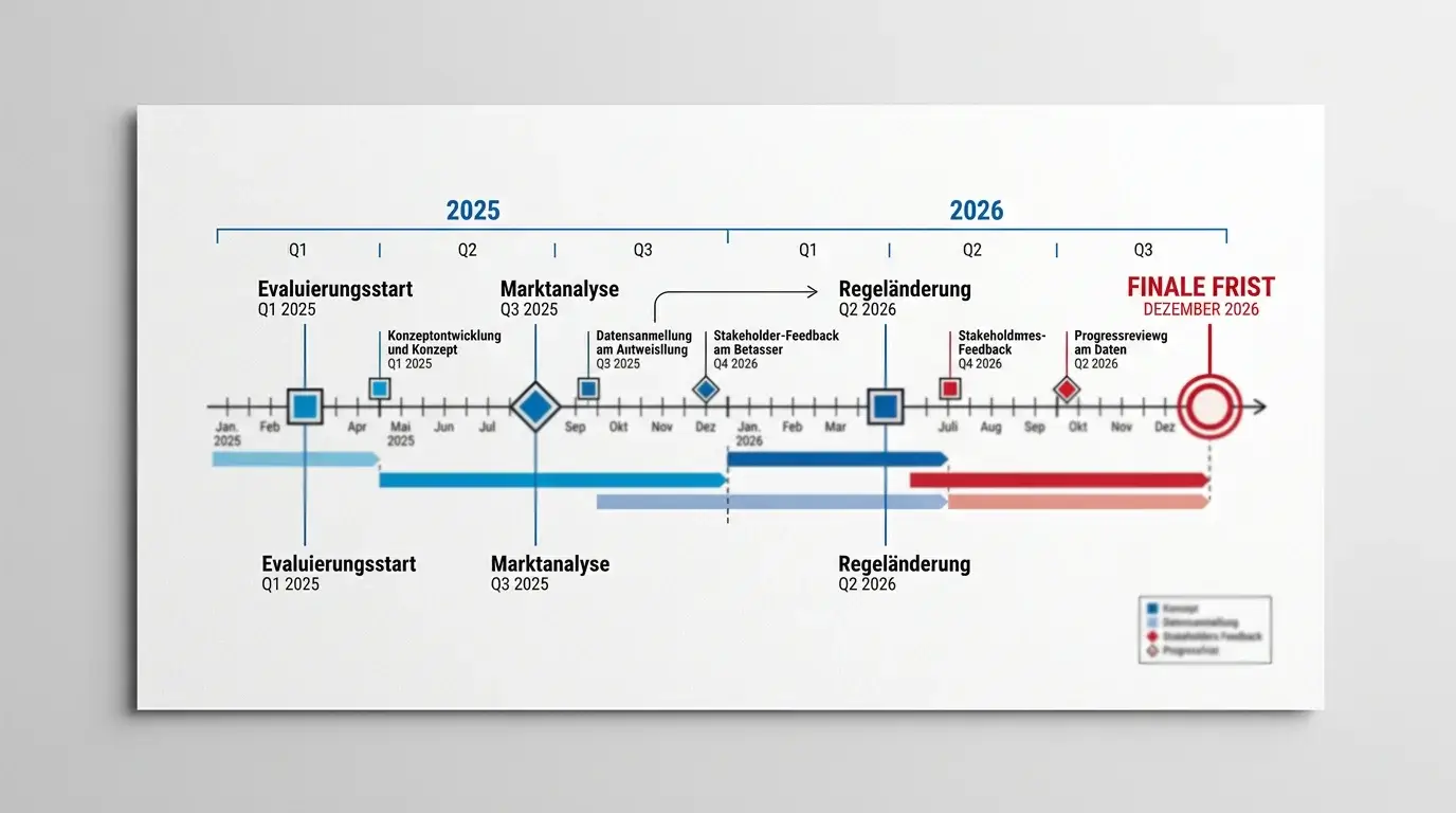 Zeitplan der GlüStV-Evaluierung 2026 mit Frist 31. Dezember und den möglichen Änderungen für MMA-Sportwetten