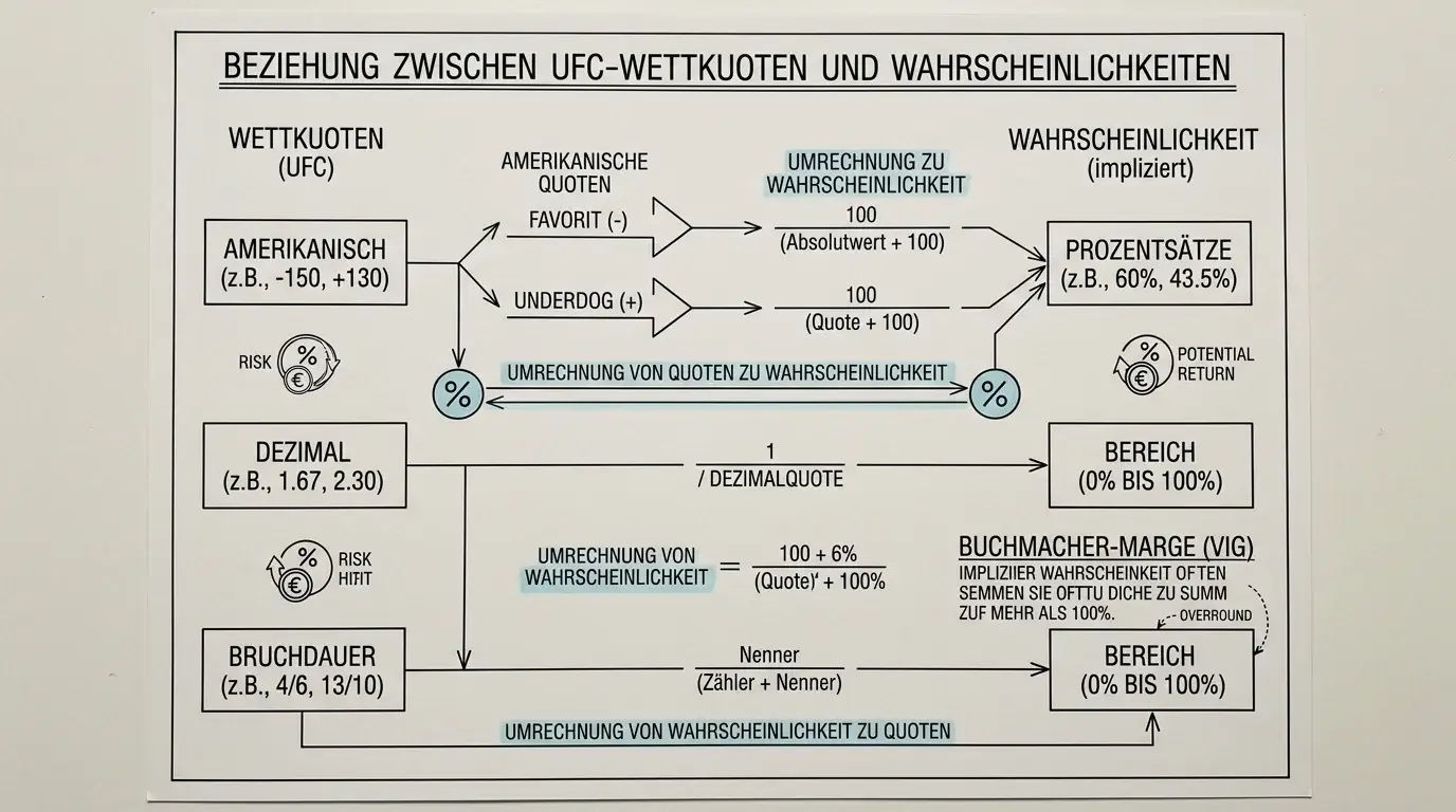 Grundlagen der Implied Probability bei MMA-Wetten: Zusammenhang zwischen Quote und implizierter Gewinnwahrscheinlichkeit