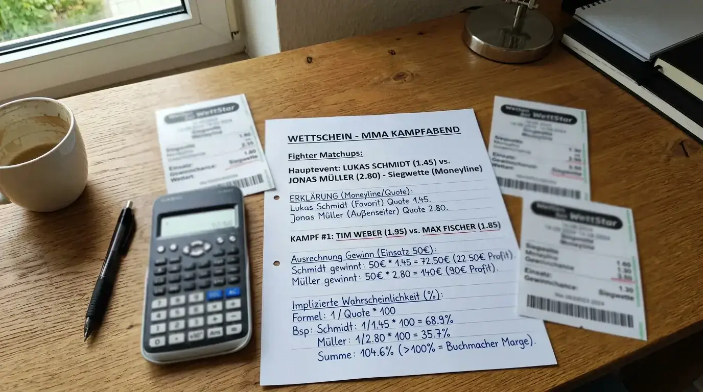 MMA Wetten Grundbegriffe erklärt: Moneyline, Over/Under und Spread für Einsteiger in MMA-Sportwetten