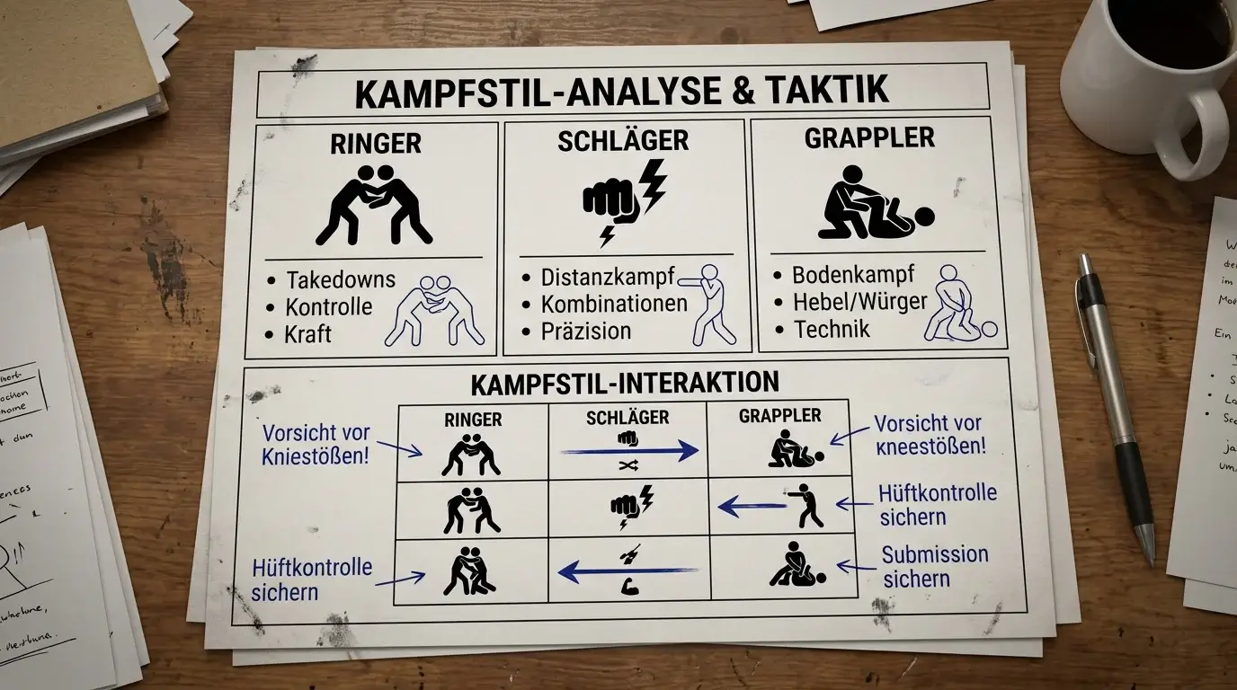 Kampfstil-Analyse im MMA Wetten Glossar: Ringer, Schläger und Grappler als Grundlage für MMA-Wettentscheidungen