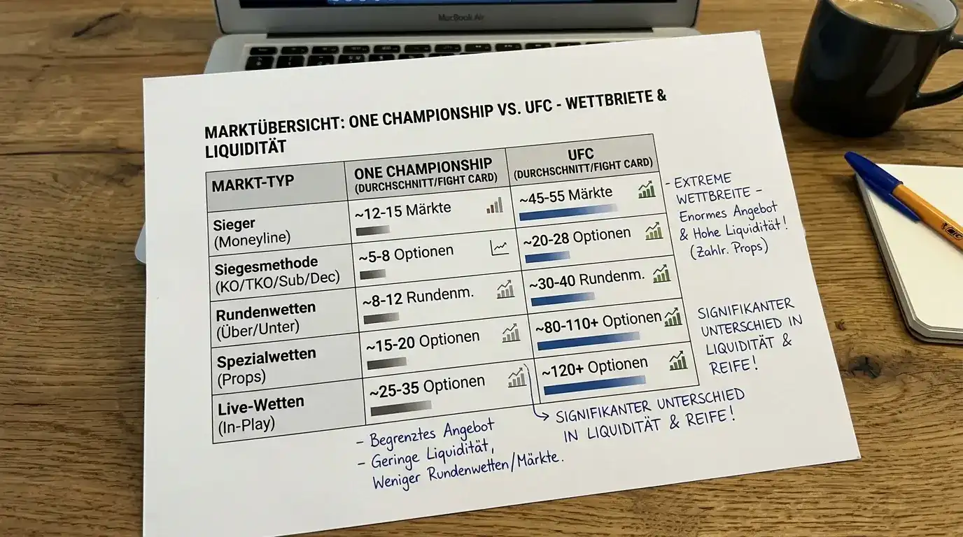 ONE Championship vs. UFC Wetten: Markttiefe, Liquidität und Quotenqualität im direkten Vergleich