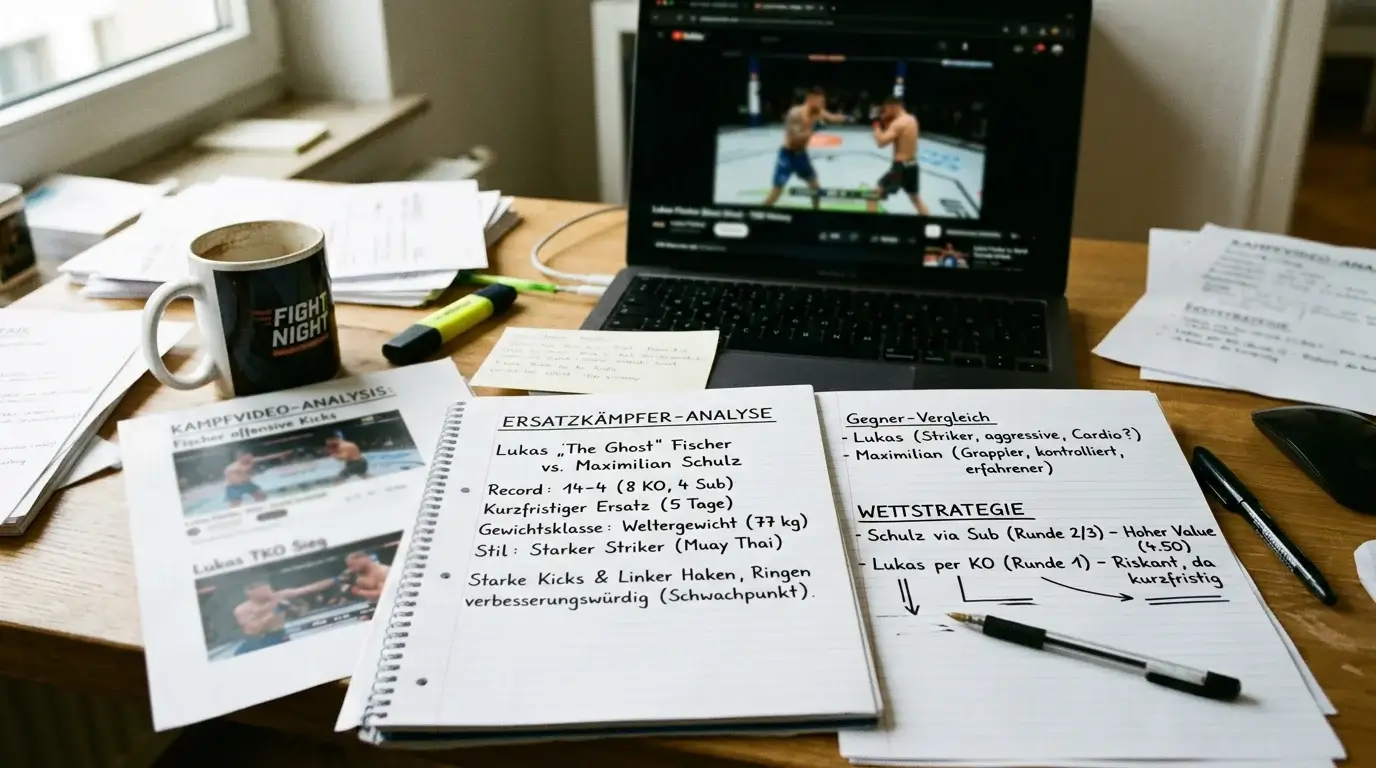 Strategie für Short-Notice-Fight-Wetten bei UFC: Analyse des Ersatzkämpfers vor der Wettentscheidung