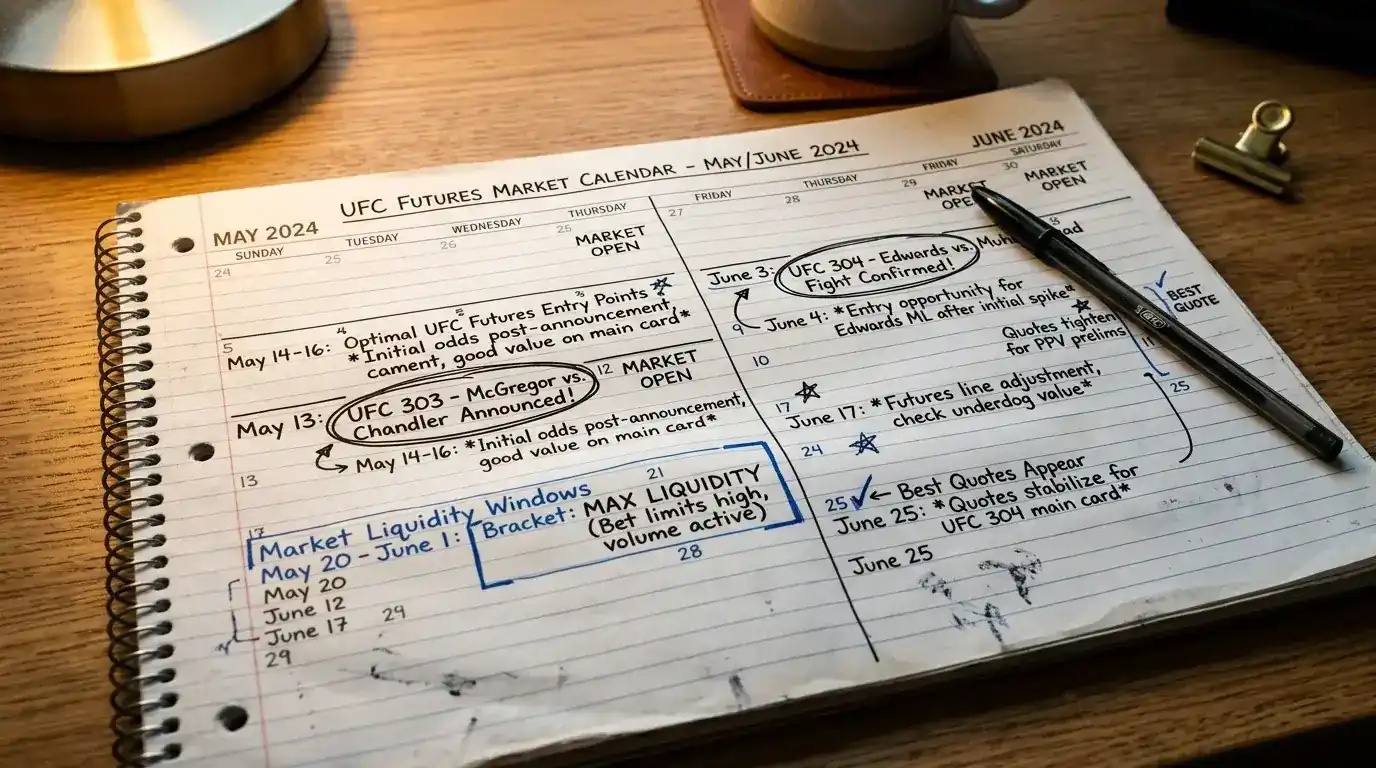 Zeitfenster für optimale UFC Futures Quoten bei Markteröffnung nach Titelkämpfen und Kämpferankündigungen